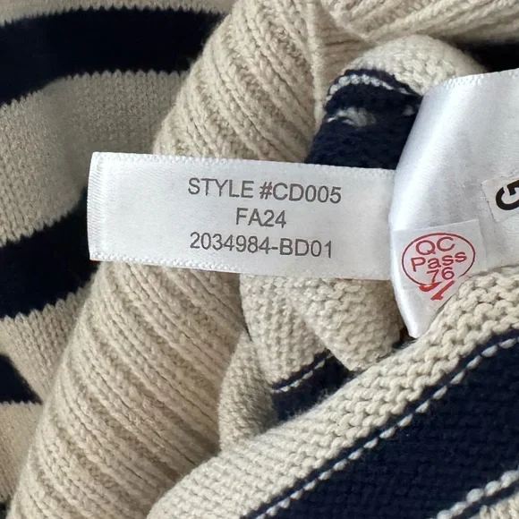 NWT J. Crew Striped Cotton Sweater Pullover Crew Classic Fisherman Nautical XL - Picture 10 of 13